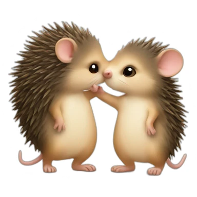 Hedgehog mouse kiss sticker