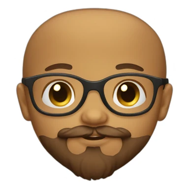baby with thick glasses and a brown beard sticker