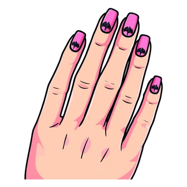 hand with pink gothic nails sticker