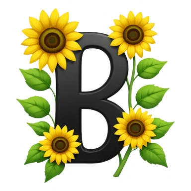 Black capital letter y with sunflowers sticker