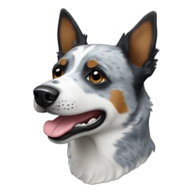 blue heeler all white sticker