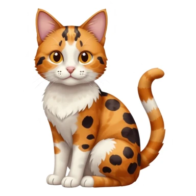 full body patchy calico tabby cat sticker