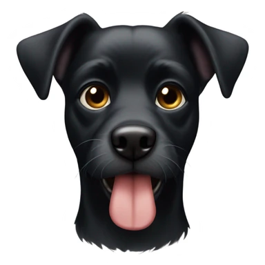 black dog with black beard on chin sticker