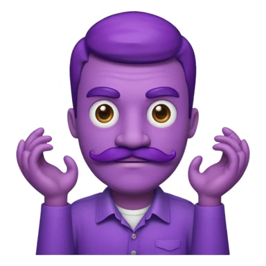 purple monster mustache with shirt sticker