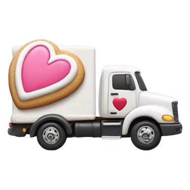 cookie heart with semi truck sticker