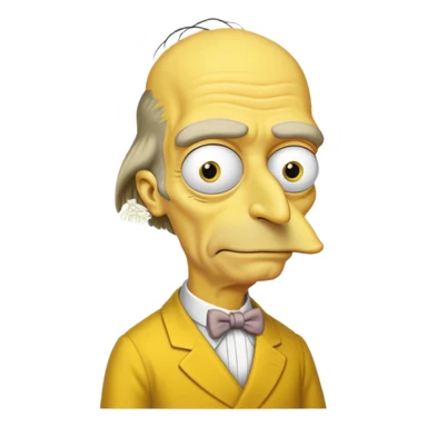 Mr. Burns, simpson, yellow skin tone, very very very long nose. complete yellow dress. sticker