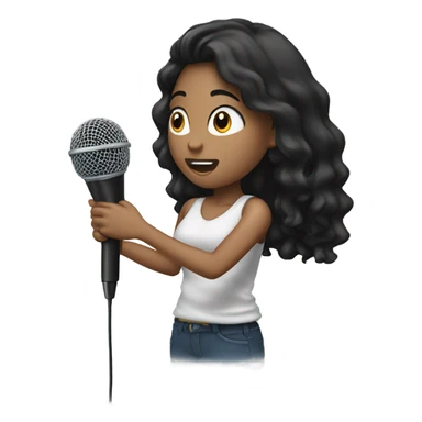 Black haired white  girl dropping microphone  sticker