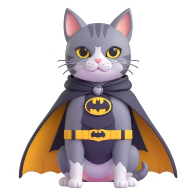 cat dressed as batman sticker