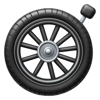 he aircraft's landing gear is one inflated, plump wheel with a strut, black in color, cartoon-style sticker