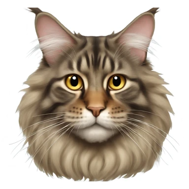 Maine Coon with a stupid face and butterfly on his nose sticker