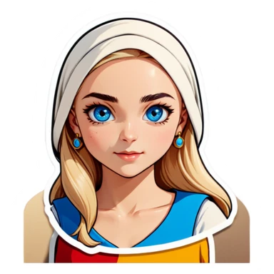 Turkish beautiful finish Konya girl blue eyes and blonde hair sticker