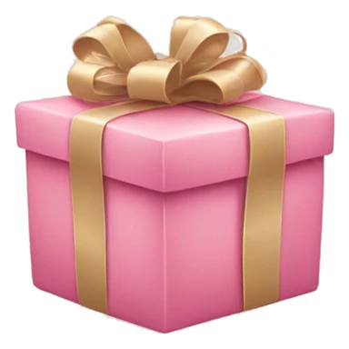 Pink gift with beige bow sticker