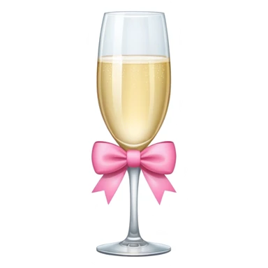 Champagne glass with pink bow  sticker