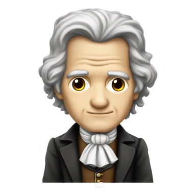Chibi Beethoven older standing stern face banjo sticker