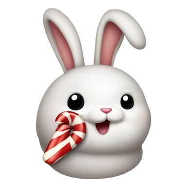 bunny rabbit holding the ok sign and brandishing a crimson and cream candy cane  sticker