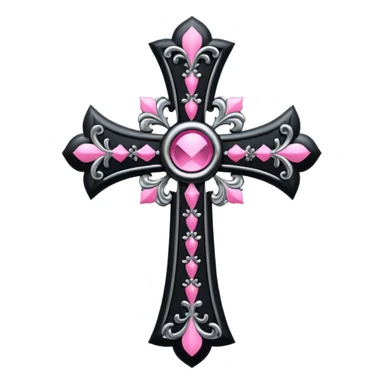 black pink goth cross , no woman sticker