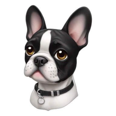 Black and white Frenchie sticker