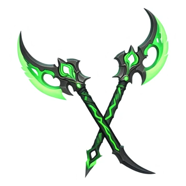 World of Warcraft warglaives weapon, curved blades like Illidan's weapons sticker
