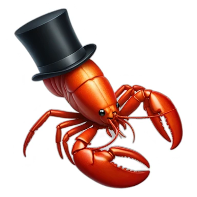 lobster wearing a top hat sticker