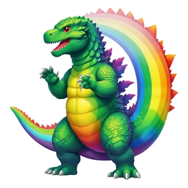 godzilla pooping rainbow sticker