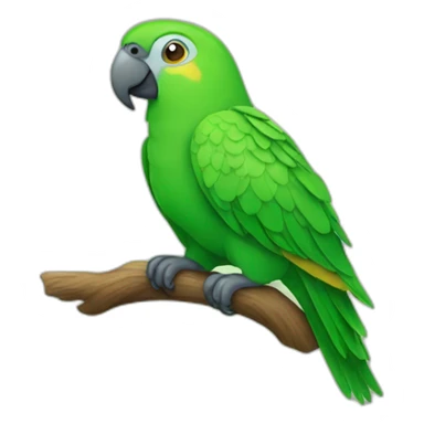 Green parrot sticker