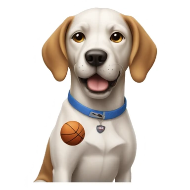 Dog playing basketball sticker