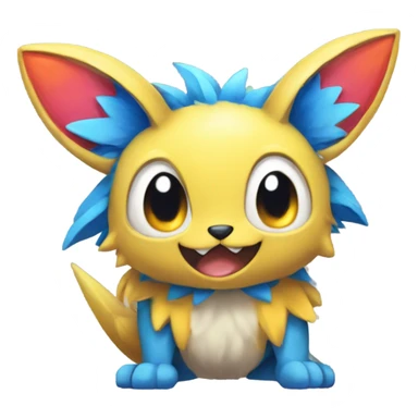 Colorful cute furry anthropomorphic painted Fakémon-Pokémon-creature sticker