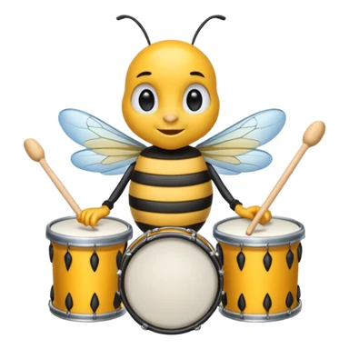 drum player bee sticker