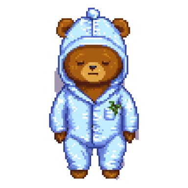 bear in pajamas with sleeping cap sticker