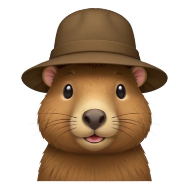 Make me a capybara in a hat sticker