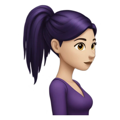 White girl with long straight black and purple hair Raven Queen sticker