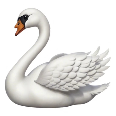 A swan with a heart tail sticker