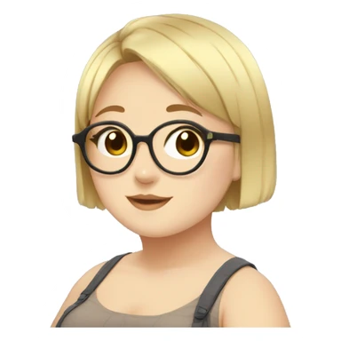 Chubby anime girl with glasses and short blonde hair sticker