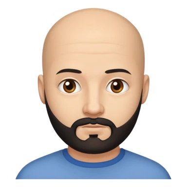 homem banco calvo e com barba rala preta sticker