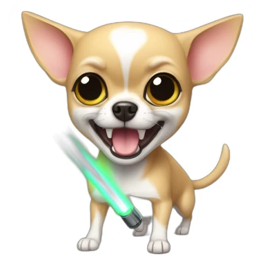 chihuahua fighting with lightsabber sticker