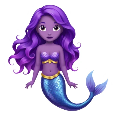 Purple tail mermaid with fish pet sticker