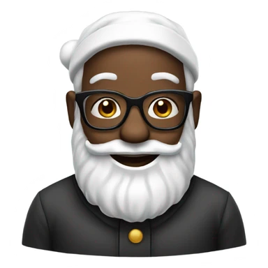Black Santa Claus smiling with glasses sticker