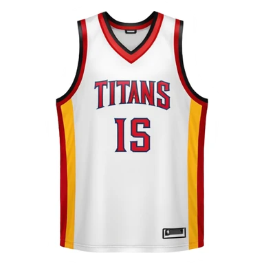 red, yellow, white titans basketball jersey sticker
