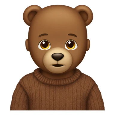 Teddy bear with a brown sweater sticker