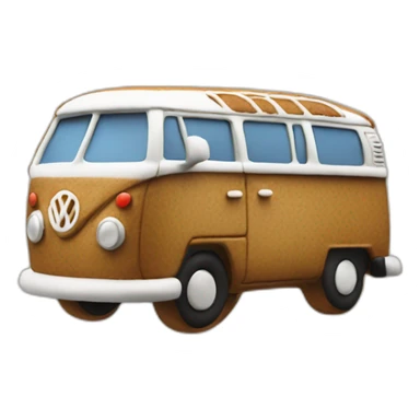 Vw camper gingerbread cookie sticker