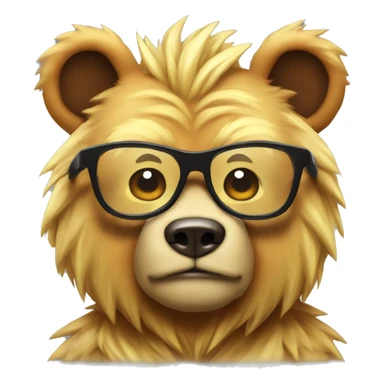 super saiyan bear with glasses sticker