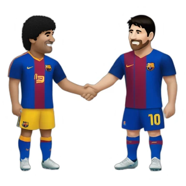 maradona and messi shaking hands sticker