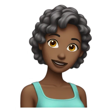 Model girl saying hi  sticker