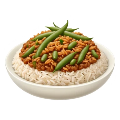 Rice with green beans and minced meat sticker
