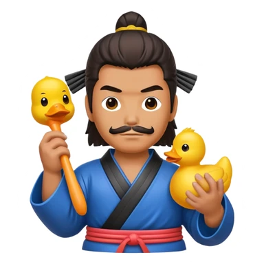 Samurai with rubber duck sticker