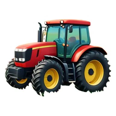 An icon showing close-up tractor in a colorful rural landscape, inspired by Farming Simulator 22. The design features vibrant fields, barns, and crops under a bright sky, with tractors working the land. The peaceful and immersive farming environment is highlighted with a transparent background sticker