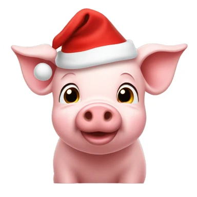 Piglet wearing santa hat  sticker