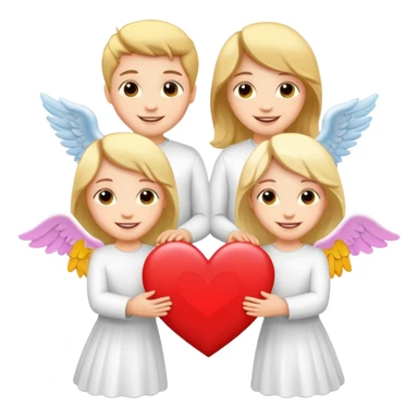 angels holding i love you sign sticker