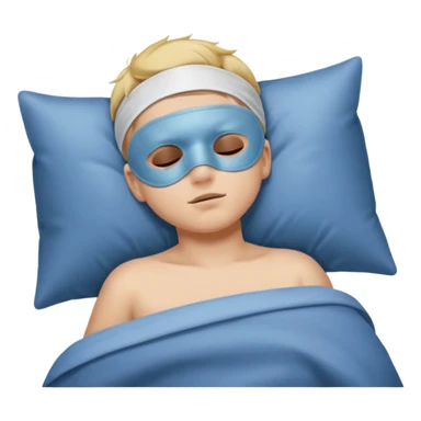 boywith a sleeping mask over head sticker