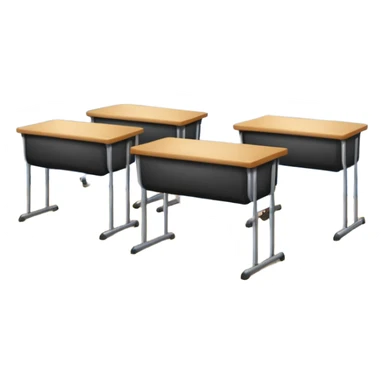 a classroom with desks and a large blackboard sticker